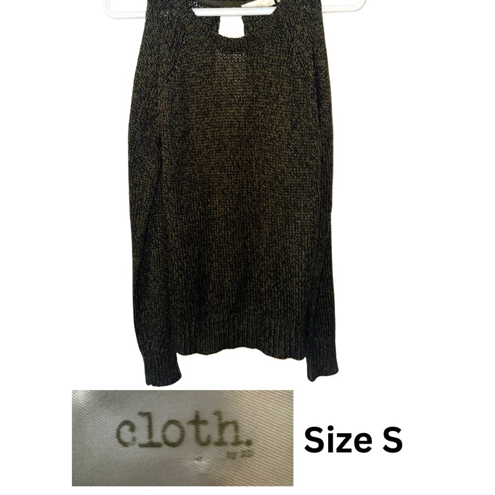Cloth By RD Women's Sweater Dark Green Open Back and Sleeve Boho Size S